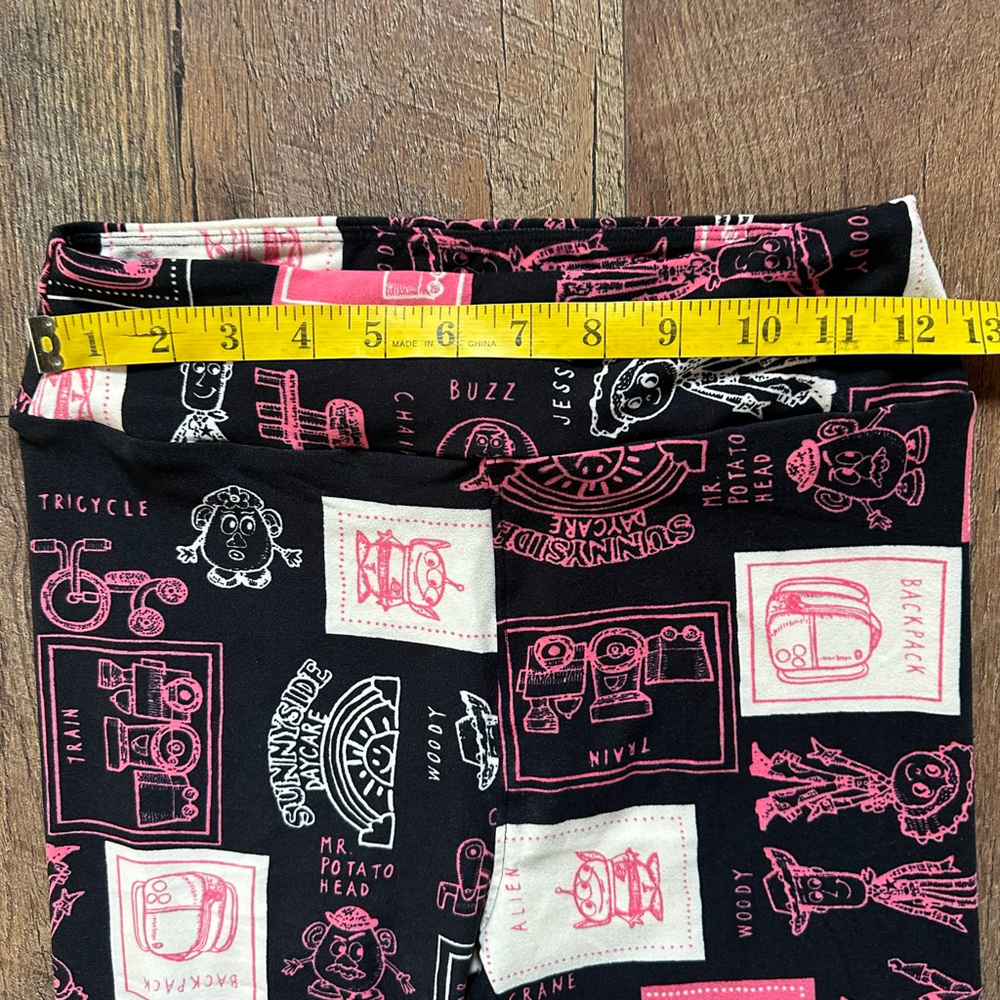 Girls LuLaRoe Pink Belle & Black Toy Story Leggings set 2 - Picture 13 of 14